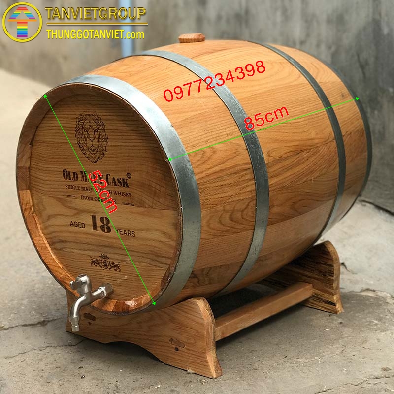thùng gỗ sồi ủ rượu 200 lít